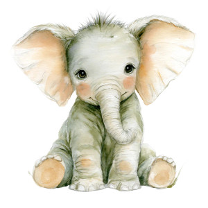 Baby Elephant Painting Vinyl Car Decal Sticker – Waterproof & UV-Resistant 6.826666666666667"