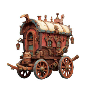 Steampunk Carriage V2 Vinyl Car Decal Sticker – Waterproof & UV-Resistant 3.4133333333333336"