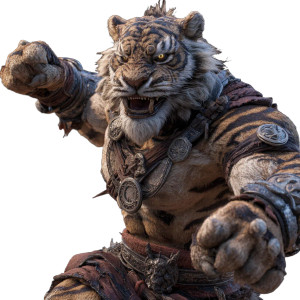 Tiger-Faced Warrior Vinyl Car Decal Sticker – Waterproof & UV-Resistant 3.4133333333333336"