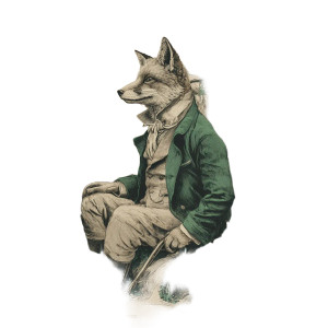 Gentleman Fox Vinyl Car Decal Sticker – Waterproof & UV-Resistant 6.826666666666667"