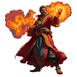 Fiery Sorcerer Spell Vinyl Car Decal Sticker – Waterproof & UV-Resistant 3.4133333333333336"