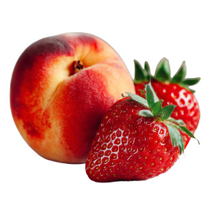 Peach And Strawberries Vinyl Car Decal Sticker – Waterproof & UV-Resistant 3.4133333333333336"