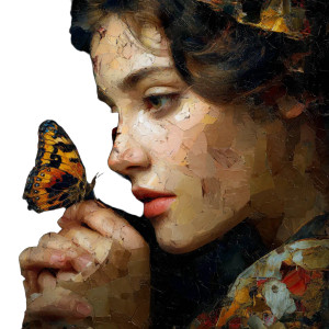 Woman And Butterfly Vinyl Car Decal Sticker – Waterproof & UV-Resistant 3.4133333333333336"
