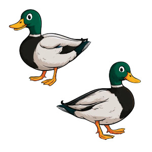 Cartoon Mallard Ducks Vinyl Car Decal Sticker – Waterproof & UV-Resistant 3.4133333333333336"