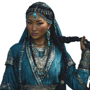 Kazakh Tradition Portrait Vinyl Car Decal Sticker – Waterproof & UV-Resistant 6.826666666666667"