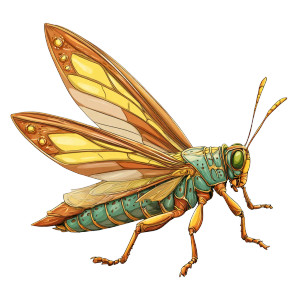 Flying Locust Clipart Vinyl Car Decal Sticker – Waterproof & UV-Resistant 3.4133333333333336"