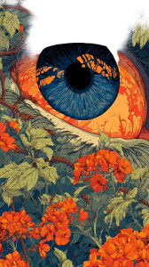 Eye In Foliage Vinyl Car Decal Sticker – Waterproof & UV-Resistant 9.706666666666667"