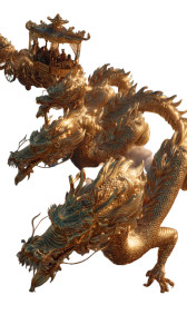 Golden Oriental Dragons Vinyl Car Decal Sticker – Waterproof & UV-Resistant 4.8533333333333335"