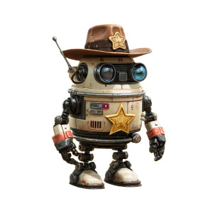 Enos Robot Deputy Vinyl Car Decal Sticker – Waterproof & UV-Resistant 3.4133333333333336"