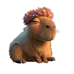 Cute Capybara Queen Vinyl Car Decal Sticker – Waterproof & UV-Resistant 3.4133333333333336"