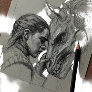 Arya And Zombie Horse Vinyl Car Decal Sticker – Waterproof & UV-Resistant 3.4133333333333336" Arya And Zombie Horse Vinyl Car Decal Sticker – Waterproof & UV-Resistant 3.4133333333333336"