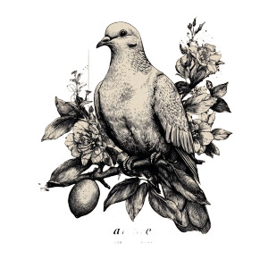 Dove With Amore Vinyl Car Decal Sticker – Waterproof & UV-Resistant 3.4133333333333336"