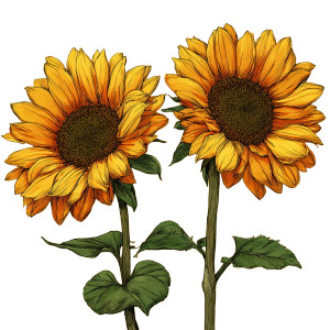 Flowered Sunflowers Vinyl Car Decal Sticker – Waterproof & UV-Resistant 6.826666666666667"
