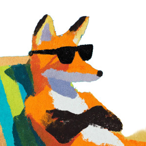 Sunbathing Fox Vinyl Car Decal Sticker – Waterproof & UV-Resistant 6.826666666666667"