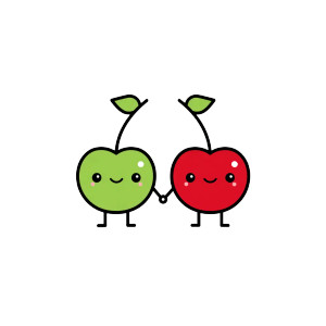 Kawaii Cherries Friends Vinyl Car Decal Sticker – Waterproof & UV-Resistant 3.4133333333333336"