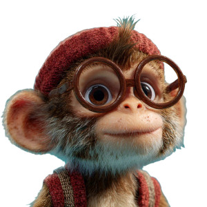 Cute Monkey V4 Vinyl Car Decal Sticker – Waterproof & UV-Resistant 3.4133333333333336"