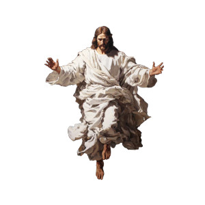 Floating Jesus V6 Vinyl Car Decal Sticker – Waterproof & UV-Resistant 3.4133333333333336"