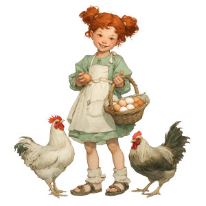 Happy Farm Girl Vinyl Car Decal Sticker – Waterproof & UV-Resistant 3.4133333333333336"