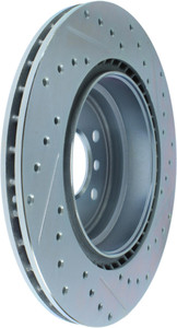 Stop Tech/Power Slot Brake Rotor | C-Tek Drilled And Slotted, Improved Performance, Zinc Coated