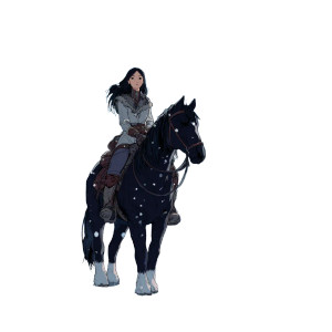 Girl Riding Horse V2 Vinyl Car Decal Sticker – Waterproof & UV-Resistant 3.4133333333333336"