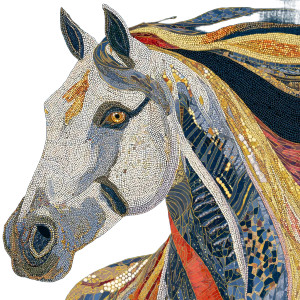 Majestic Circle Horse Vinyl Car Decal Sticker – Waterproof & UV-Resistant 3.4133333333333336"