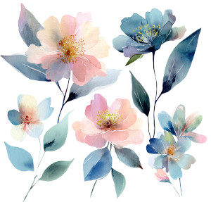 Botanical Flower Clipart Vinyl Car Decal Sticker – Waterproof & UV-Resistant 3.4133333333333336"