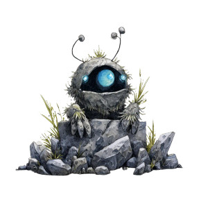 One-Eyed Grey Creature Vinyl Car Decal Sticker – Waterproof & UV-Resistant 3.4133333333333336"