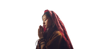 Praying Tibetan Woman Vinyl Car Decal Sticker – Waterproof & UV-Resistant 2.72"