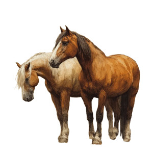 Brown Horses Side Vinyl Car Decal Sticker – Waterproof & UV-Resistant 3.4133333333333336"