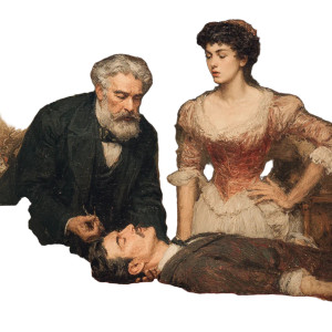 Victorian Love Scene Vinyl Car Decal Sticker – Waterproof & UV-Resistant 3.4133333333333336"