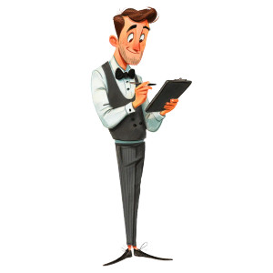 Cartoon Waiter Vinyl Car Decal Sticker – Waterproof & UV-Resistant 3.4133333333333336" Cartoon Waiter Vinyl Car Decal Sticker – Waterproof & UV-Resistant 3.4133333333333336"