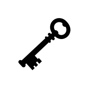 Antique Key Icon Vinyl Car Decal Sticker – Waterproof & UV-Resistant 3.4133333333333336"