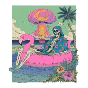 Grim Reaper Relaxing V3 Vinyl Car Decal Sticker – Waterproof & UV-Resistant 6.826666666666667"