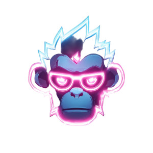 Neon Monkey Mascot Vinyl Car Decal Sticker – Waterproof & UV-Resistant 6.826666666666667"