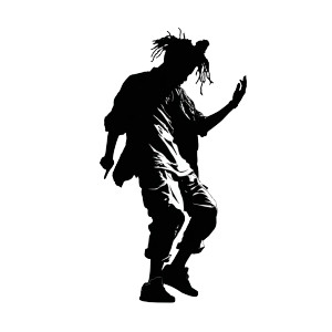 Reggae Dance Silhouette Vinyl Car Decal Sticker – Waterproof & UV-Resistant 3.4133333333333336"