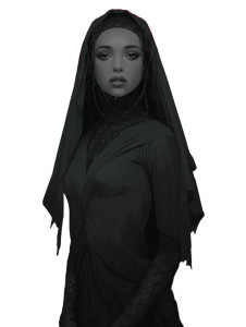 Gothic Veiled Woman V3 Vinyl Car Decal Sticker – Waterproof & UV-Resistant 8.213333333333333"