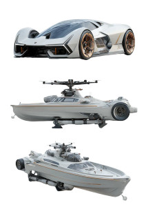 Car-Boat-Drone Hybrid Vinyl Car Decal Sticker – Waterproof & UV-Resistant 8.746666666666666"