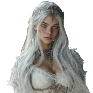 Medieval White-Haired Princess Vinyl Car Decal Sticker – Waterproof & UV-Resistant 3.4133333333333336"
