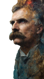 Nietzsche Portrait V3 Vinyl Car Decal Sticker – Waterproof & UV-Resistant 4.8533333333333335"