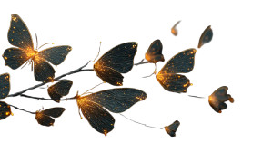 Glowing Butterflies Vinyl Car Decal Sticker – Waterproof & UV-Resistant 2.72"