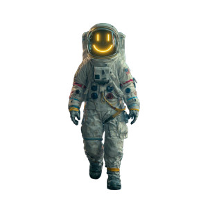 Futuristic Neon Astronaut V2 Vinyl Car Decal Sticker – Waterproof & UV-Resistant 3.4133333333333336"