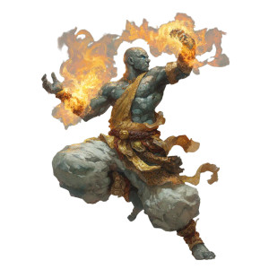 Flaming Monk Warrior Vinyl Car Decal Sticker – Waterproof & UV-Resistant 3.4133333333333336"