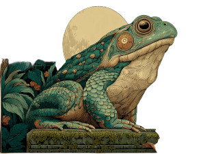 Medieval Frog Tapestry Vinyl Car Decal Sticker – Waterproof & UV-Resistant 6.1866666666666665"