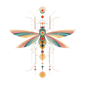 Abstract Crane Fly Vinyl Car Decal Sticker – Waterproof & UV-Resistant 3.4133333333333336"