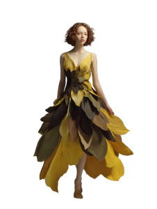 Sunflower Dress Model Vinyl Car Decal Sticker – Waterproof & UV-Resistant 8.213333333333333"