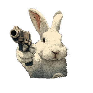 Gun-Wielding Bunny Vinyl Car Decal Sticker – Waterproof & UV-Resistant 3.4133333333333336" Gun-Wielding Bunny Vinyl Car Decal Sticker – Waterproof & UV-Resistant 3.4133333333333336"