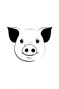 Pig Face Diagram Vinyl Car Decal Sticker – Waterproof & UV-Resistant 4.4