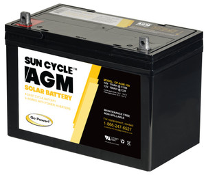 Go Power 12V 100A AGM Battery | Sun Cycle | Sealed Spill-Proof Design | Ideal for PV Solar & Inverters