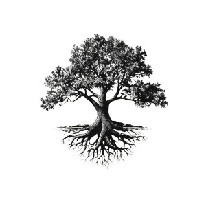 Oak Tree Stamp V2 Vinyl Car Decal Sticker – Waterproof & UV-Resistant 3.4133333333333336"