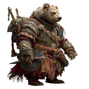 Barbarian Bear Vinyl Car Decal Sticker – Waterproof & UV-Resistant 3.4133333333333336"